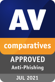 AV Comparatives 在2021年颁发给 Avast的反钓鱼认证。